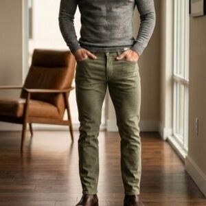 Rag & Bone Fit 2 Slim Army Green Button Fly Jeans Size 32